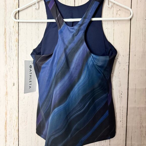 Athleta Women's Sporty Athletic Racerback Lightning Print Support Top Sz XS - Picture 5 of 16